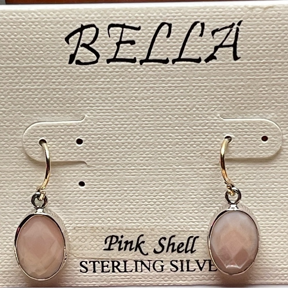 BELLA Sterling Silver pink shell earrings